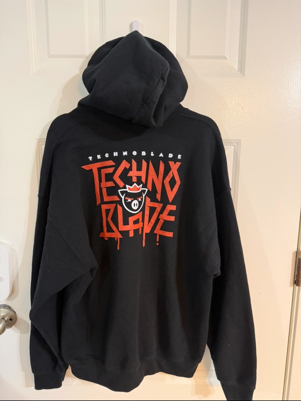 Black Hoodie with Red Graphic